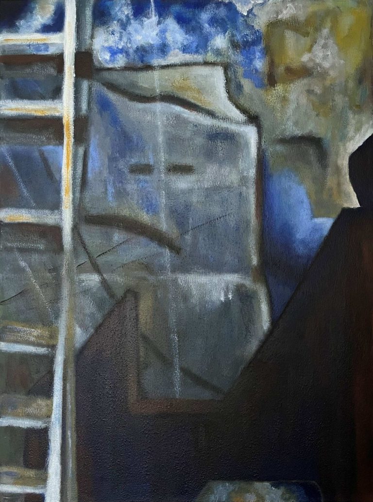 Abstrakte Darstellung von Elementen, Wesen und freien Formen in interessanten grauen, blauen und braunen Farbtönen .