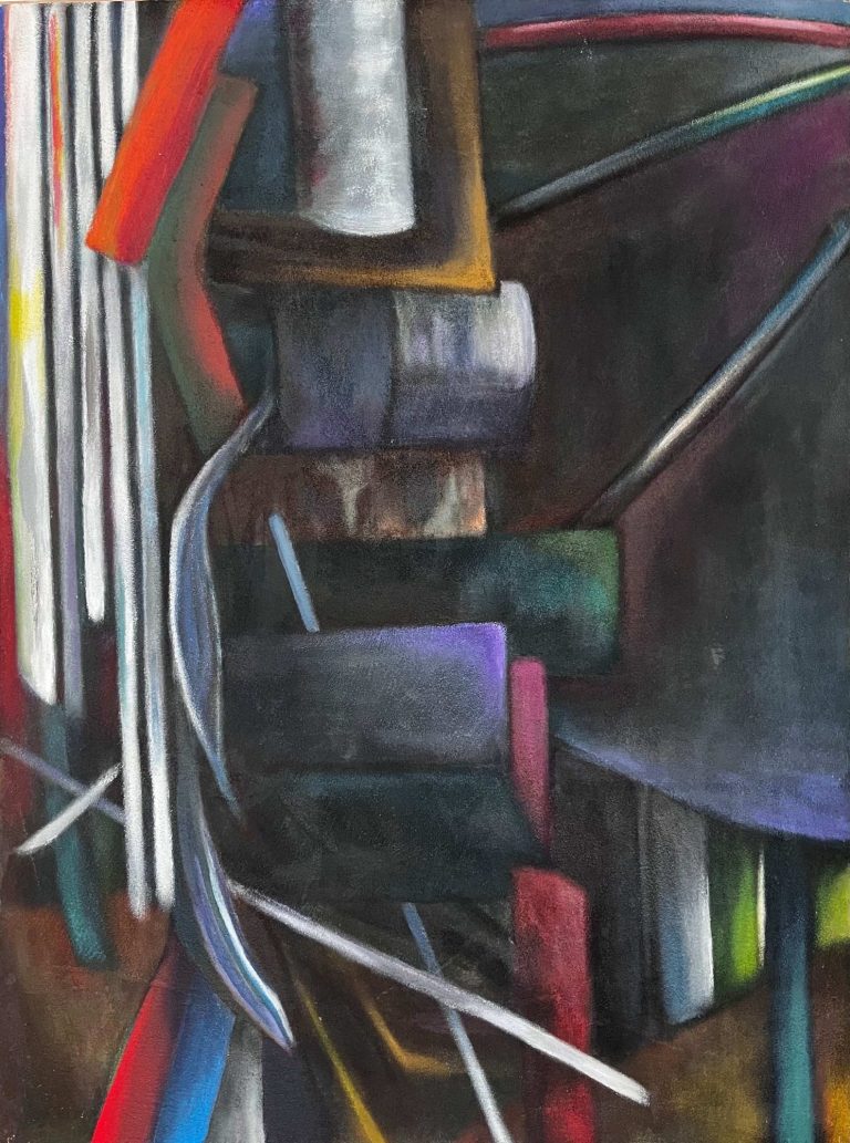 Abstraktes Gemälde - Acrylbild mit freien Formen und kräftigen Farben.