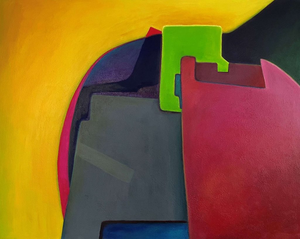 Abstrakte Komposition mit kräftigen Farben und freien Formen.